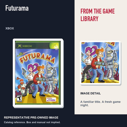 Representative pre-owned Futurama (Xbox), editorial image and detail.