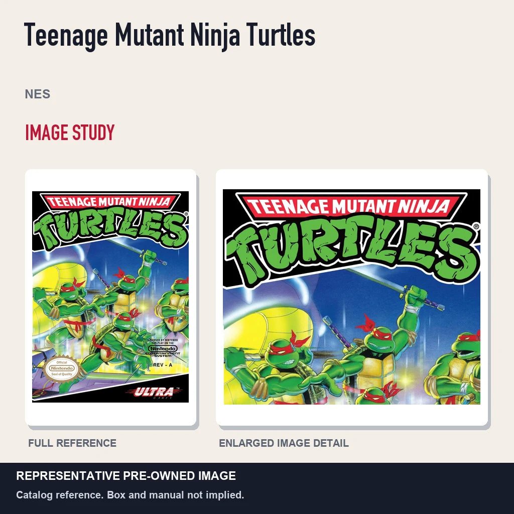 Representative pre-owned Teenage Mutant Ninja Turtles (NES), full image and detail.