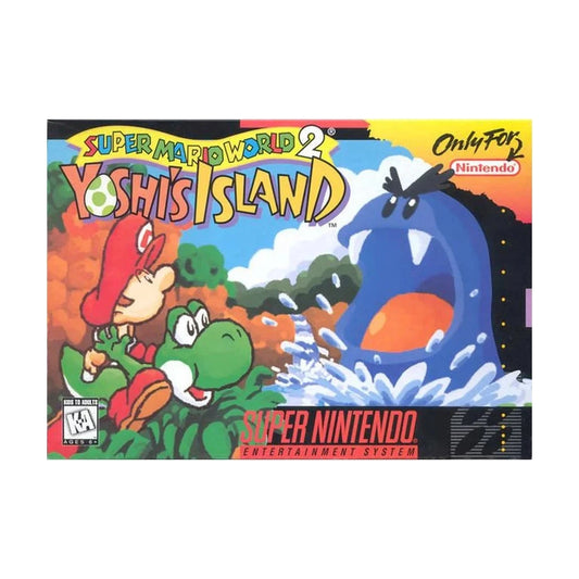 Representative pre-owned Super Mario World 2 Yoshi's Island (Super Nintendo), white product reference.