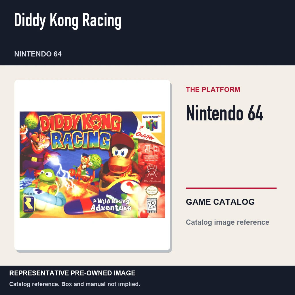 Representative pre-owned Diddy Kong Racing (Nintendo 64), platform product layout.