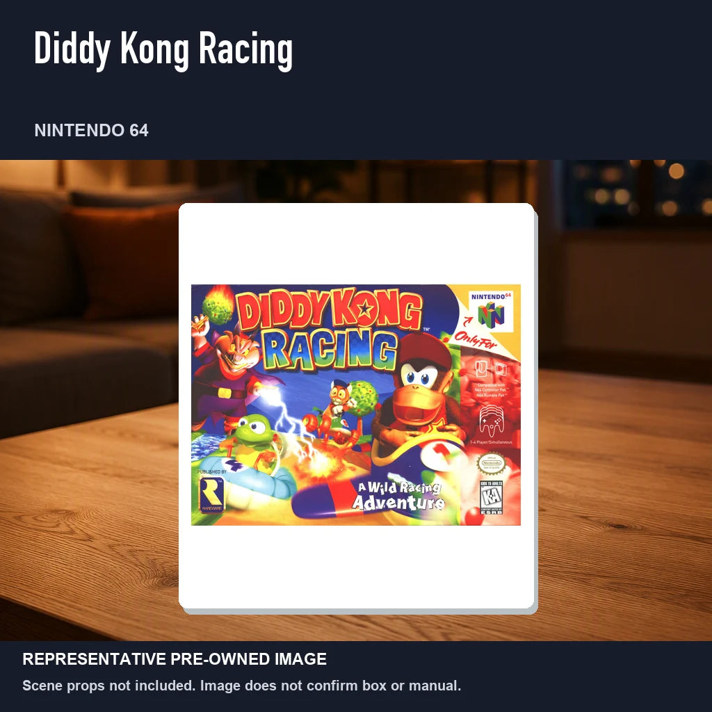 Representative pre-owned Diddy Kong Racing (Nintendo 64), product image in a styled room scene.