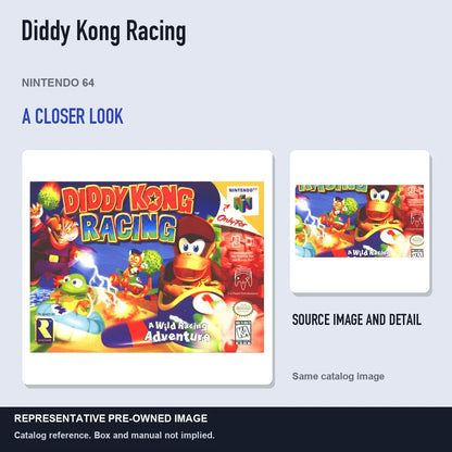 Representative pre-owned Diddy Kong Racing (Nintendo 64), full image with detail inset.