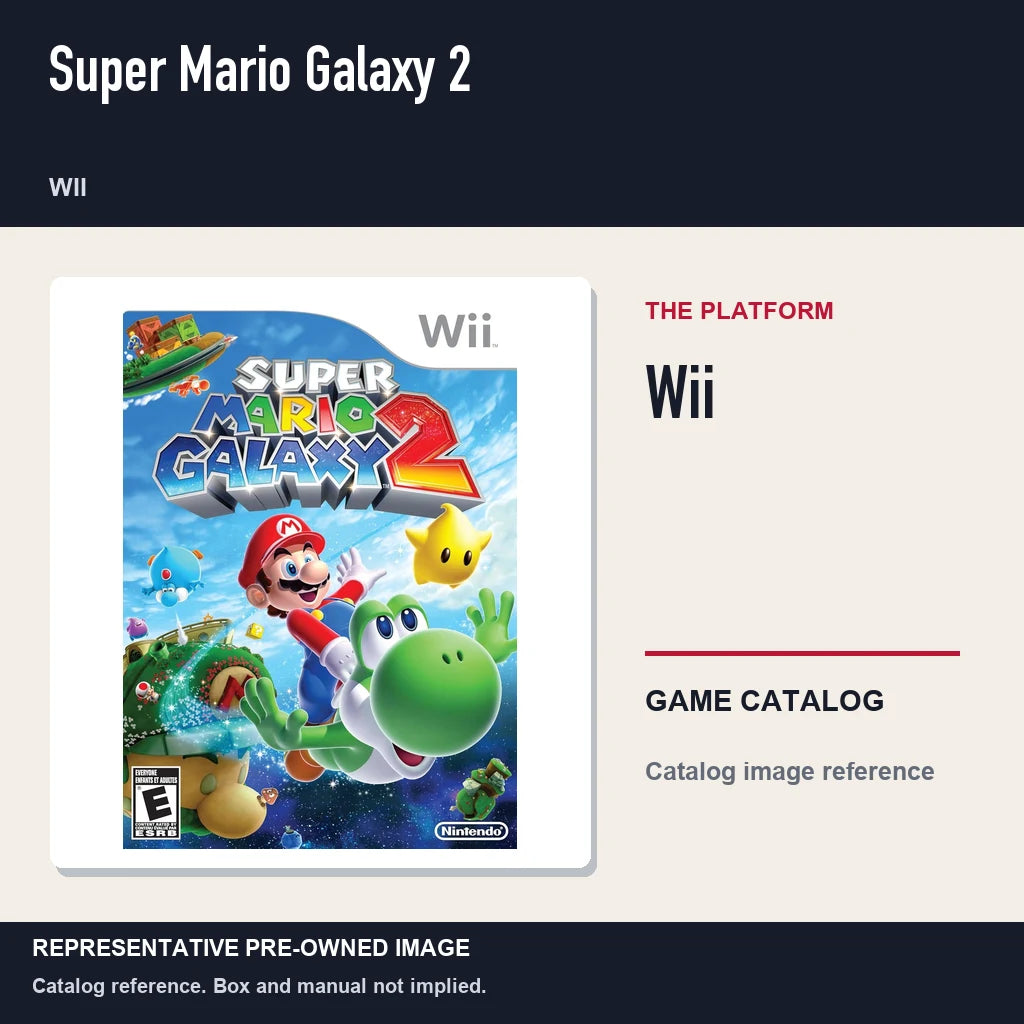 Representative pre-owned Super Mario Galaxy 2 (Wii), platform product layout.