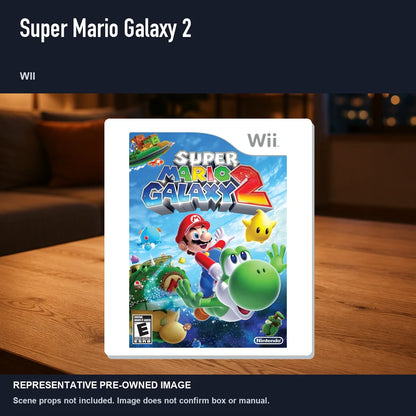 Representative pre-owned Super Mario Galaxy 2 (Wii), product image in a styled room scene.