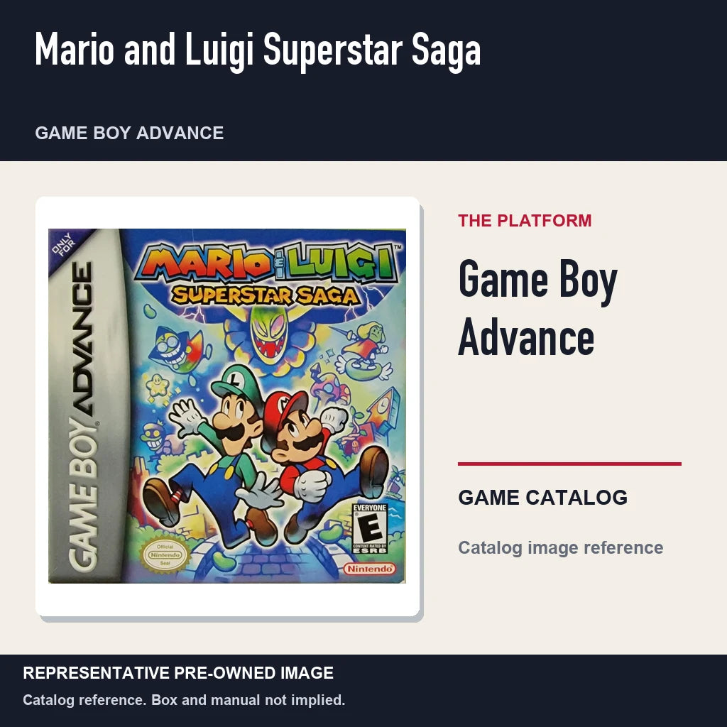 Representative pre-owned Mario and Luigi Superstar Saga (Game Boy Advance), platform product layout.
