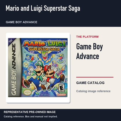 Representative pre-owned Mario and Luigi Superstar Saga (Game Boy Advance), platform product layout.