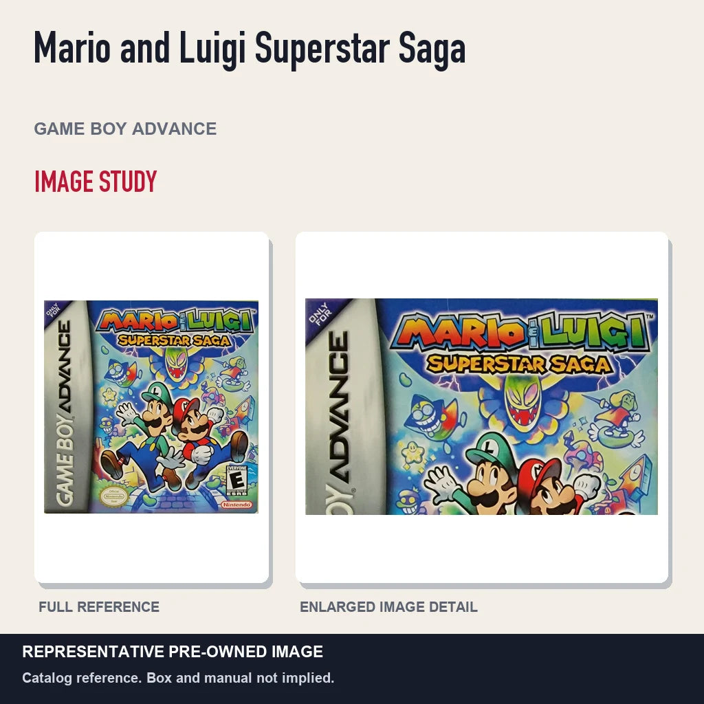 Representative pre-owned Mario and Luigi Superstar Saga (Game Boy Advance), full image and detail.