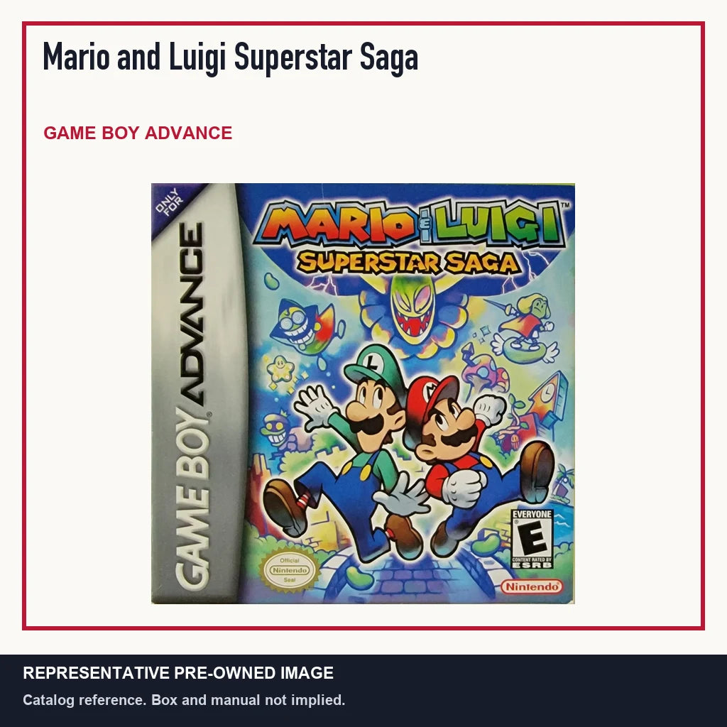 Representative pre-owned Mario and Luigi Superstar Saga (Game Boy Advance), minimal product layout.