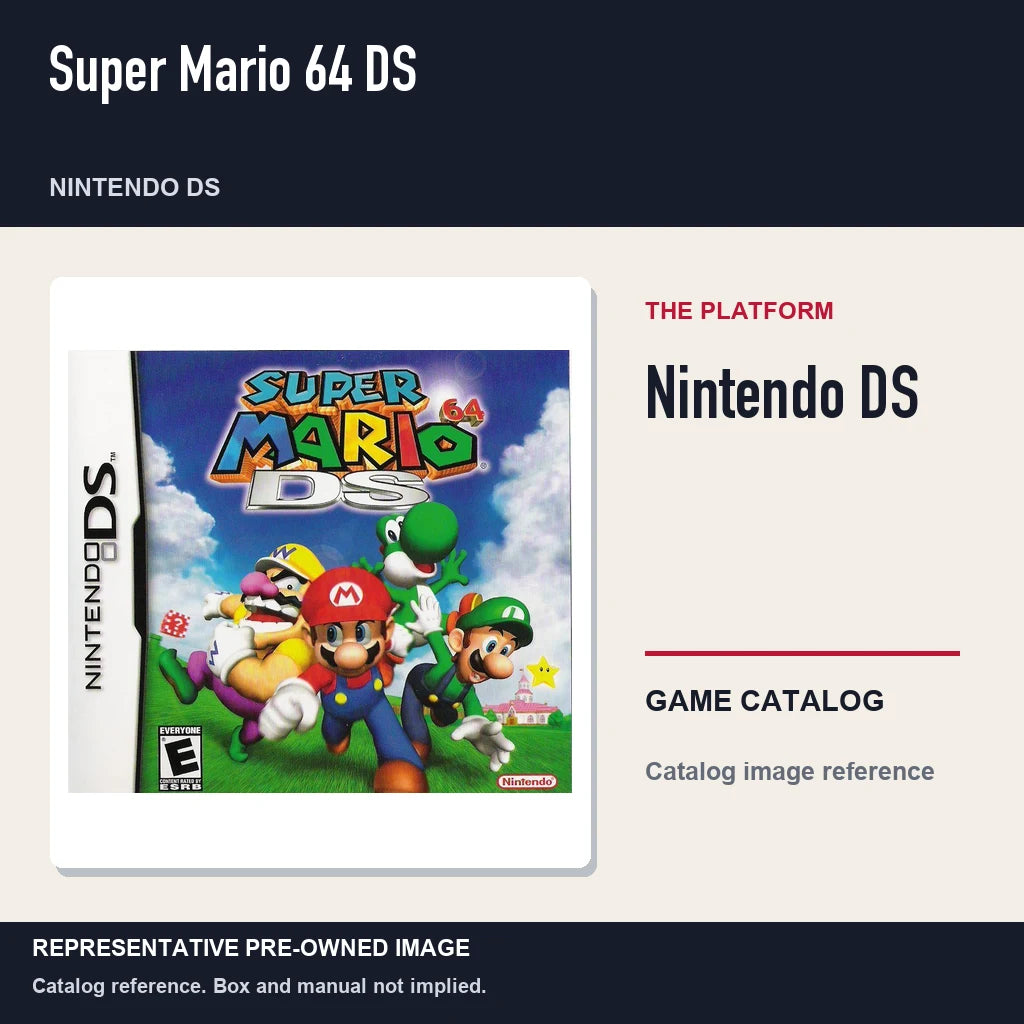 Representative pre-owned Super Mario 64 DS (Nintendo DS), platform product layout.
