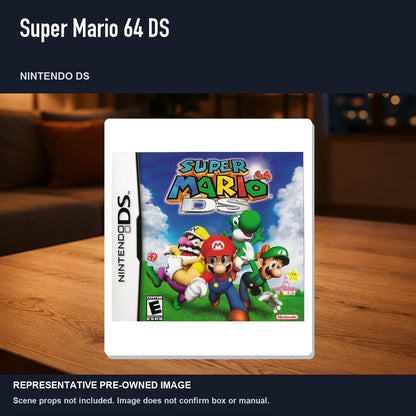 Representative pre-owned Super Mario 64 DS (Nintendo DS), product image in a styled room scene.