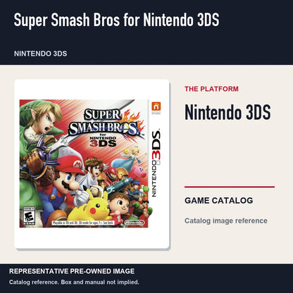 Representative pre-owned Super Smash Bros for Nintendo 3DS (Nintendo 3DS), platform product layout.