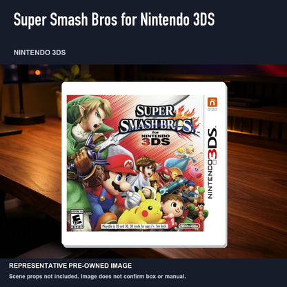 Representative pre-owned Super Smash Bros for Nintendo 3DS (Nintendo 3DS), product image in a styled desk scene.