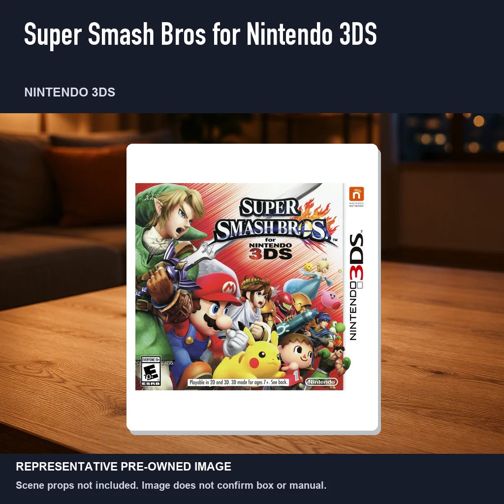Representative pre-owned Super Smash Bros for Nintendo 3DS (Nintendo 3DS), product image in a styled room scene.