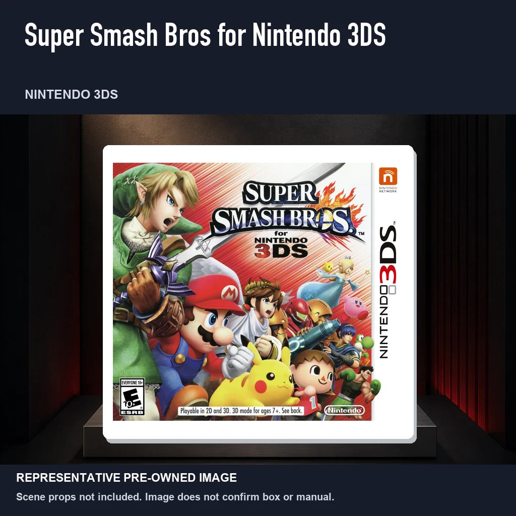 Representative pre-owned Super Smash Bros for Nintendo 3DS (Nintendo 3DS), product image on a display panel.