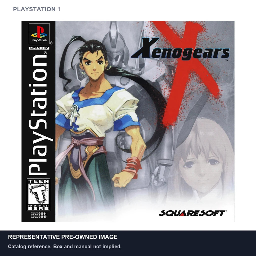 Representative pre-owned Xenogears (PlayStation 1), white product reference.