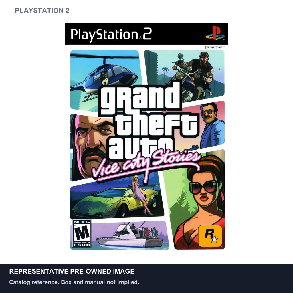 Representative pre-owned Grand Theft Auto Vice City Stories (PlayStation 2), white product reference.