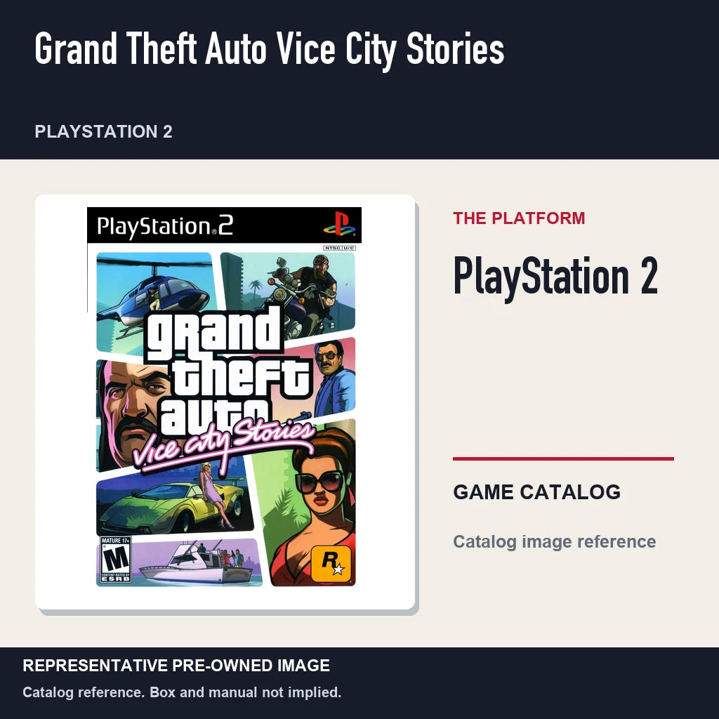 Representative pre-owned Grand Theft Auto Vice City Stories (PlayStation 2), platform product layout.