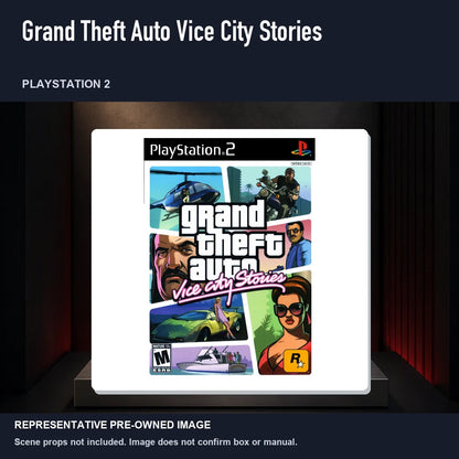 Representative pre-owned Grand Theft Auto Vice City Stories (PlayStation 2), product image on a display panel.