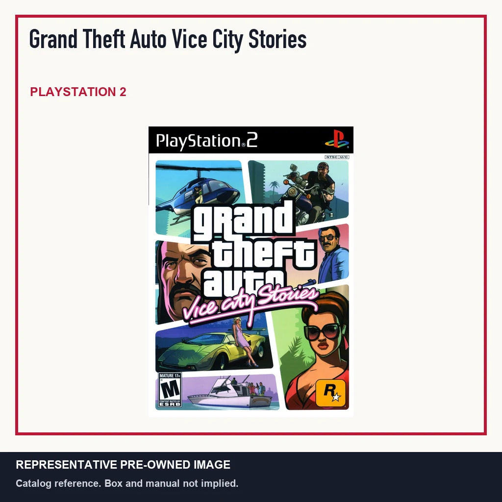 Representative pre-owned Grand Theft Auto Vice City Stories (PlayStation 2), minimal product layout.