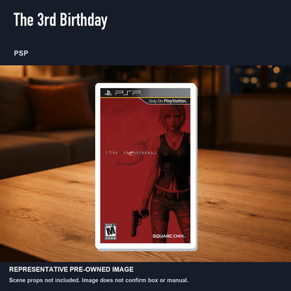 Representative pre-owned The 3rd Birthday (PSP), product image in a styled room scene.