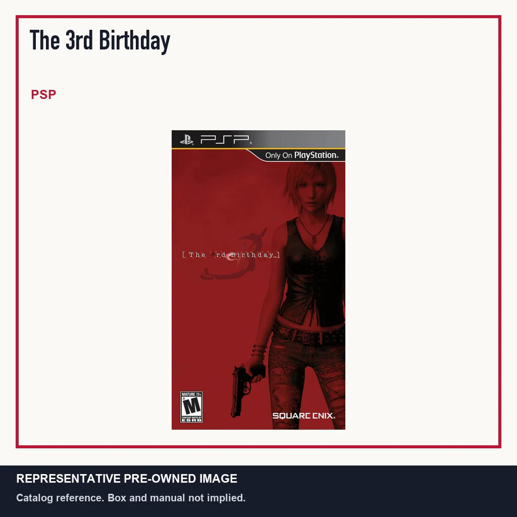 Representative pre-owned The 3rd Birthday (PSP), minimal product layout.