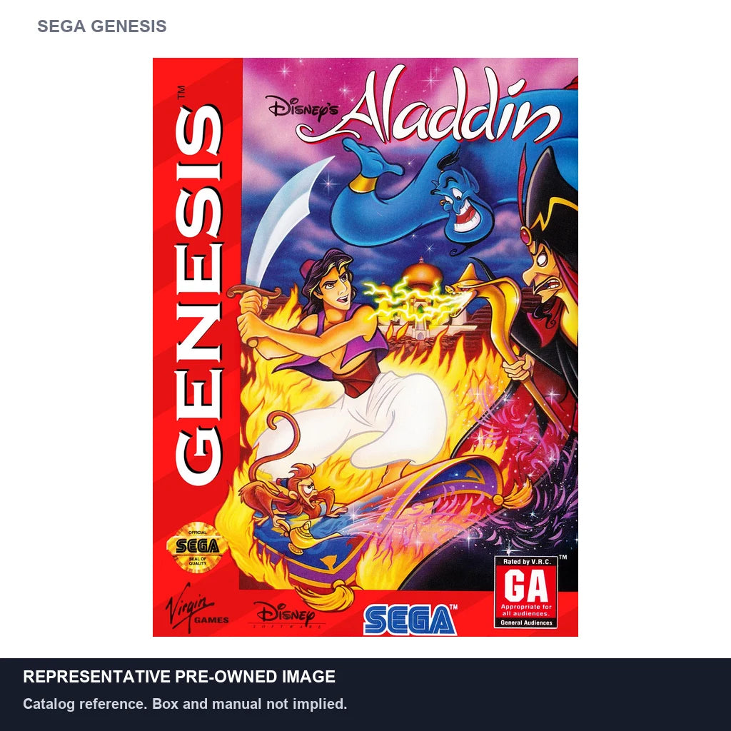 Representative pre-owned Aladdin (Sega Genesis), white product reference.