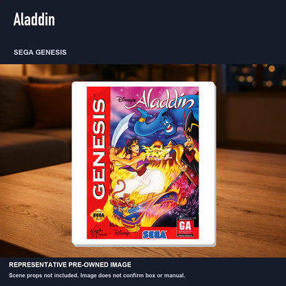 Representative pre-owned Aladdin (Sega Genesis), product image in a styled room scene.