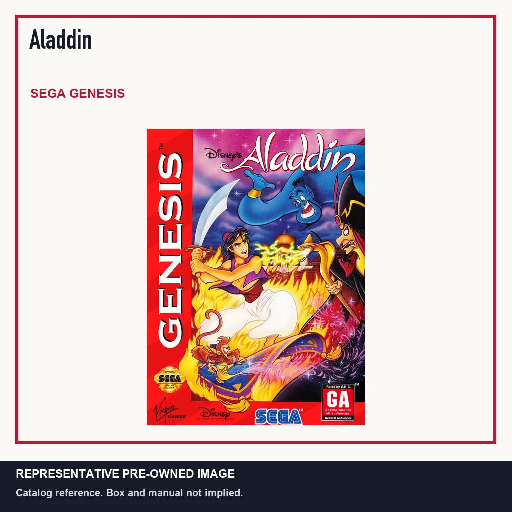 Representative pre-owned Aladdin (Sega Genesis), minimal product layout.