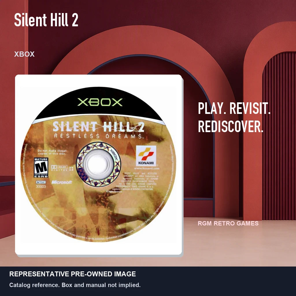 Representative pre-owned Silent Hill 2 (Xbox), red retro product layout.