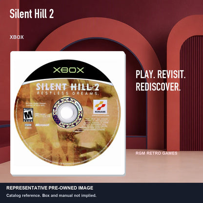 Representative pre-owned Silent Hill 2 (Xbox), red retro product layout.