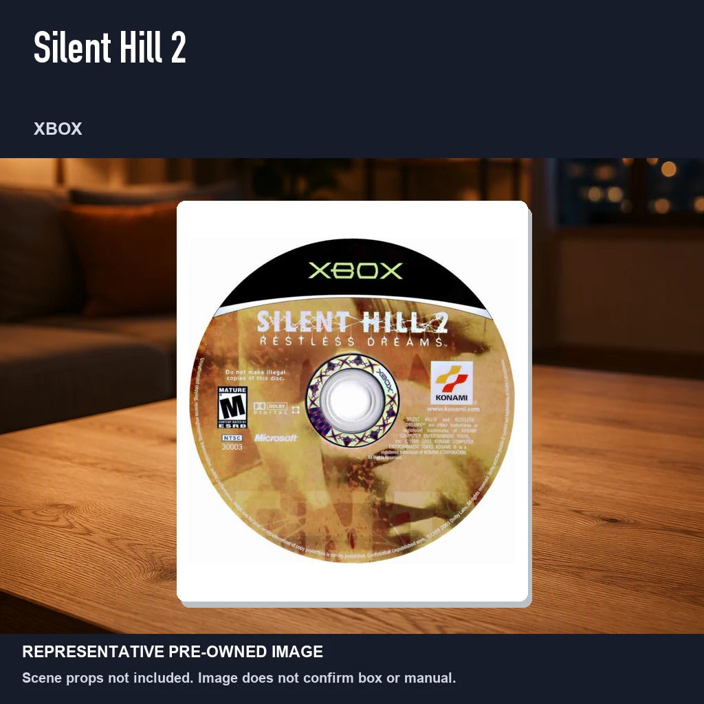 Representative pre-owned Silent Hill 2 (Xbox), product image in a styled room scene.