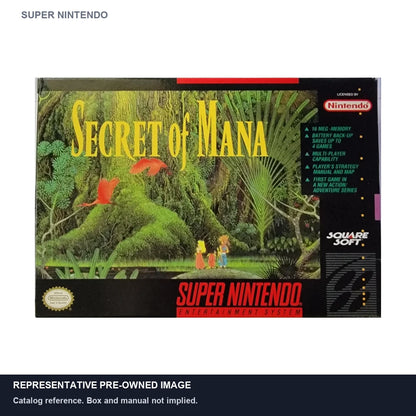 Representative pre-owned Secret of Mana (Super Nintendo), white product reference.