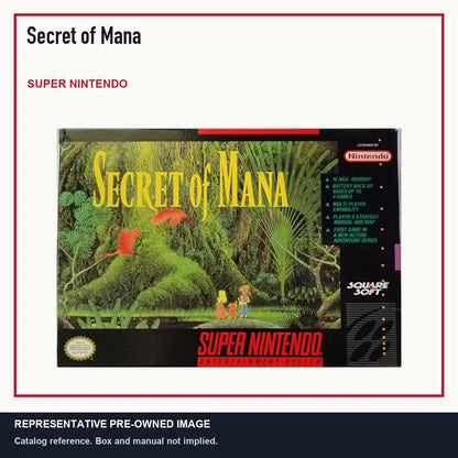 Representative pre-owned Secret of Mana (Super Nintendo), minimal product layout.