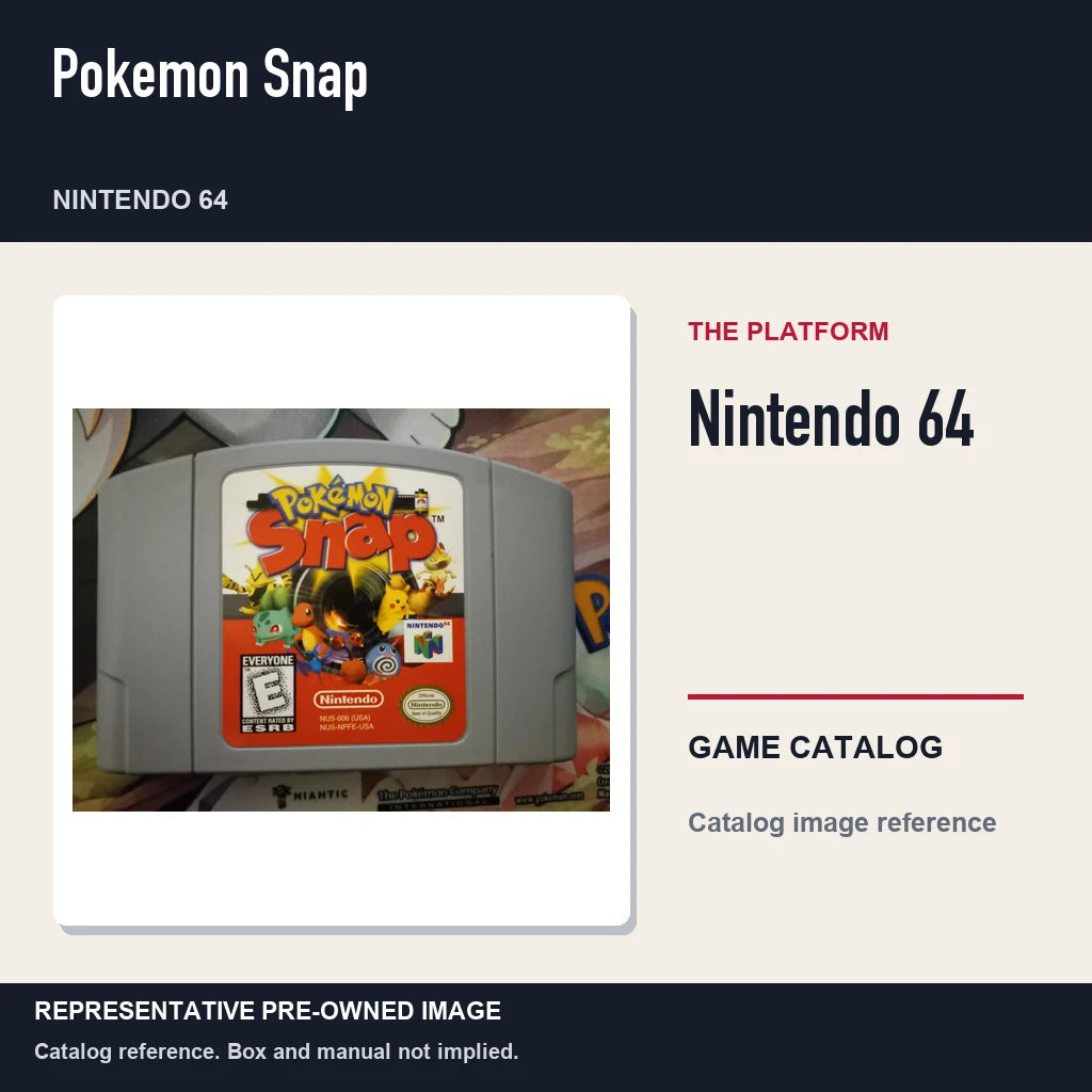 Representative pre-owned Pokemon Snap (Nintendo 64), platform product layout.