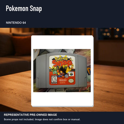 Representative pre-owned Pokemon Snap (Nintendo 64), product image in a styled room scene.