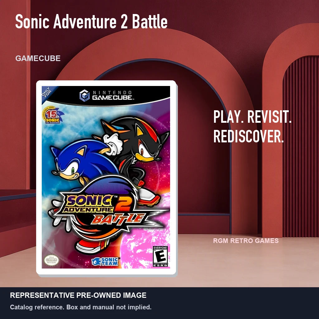 Representative pre-owned Sonic Adventure 2 Battle (GameCube), red retro product layout.