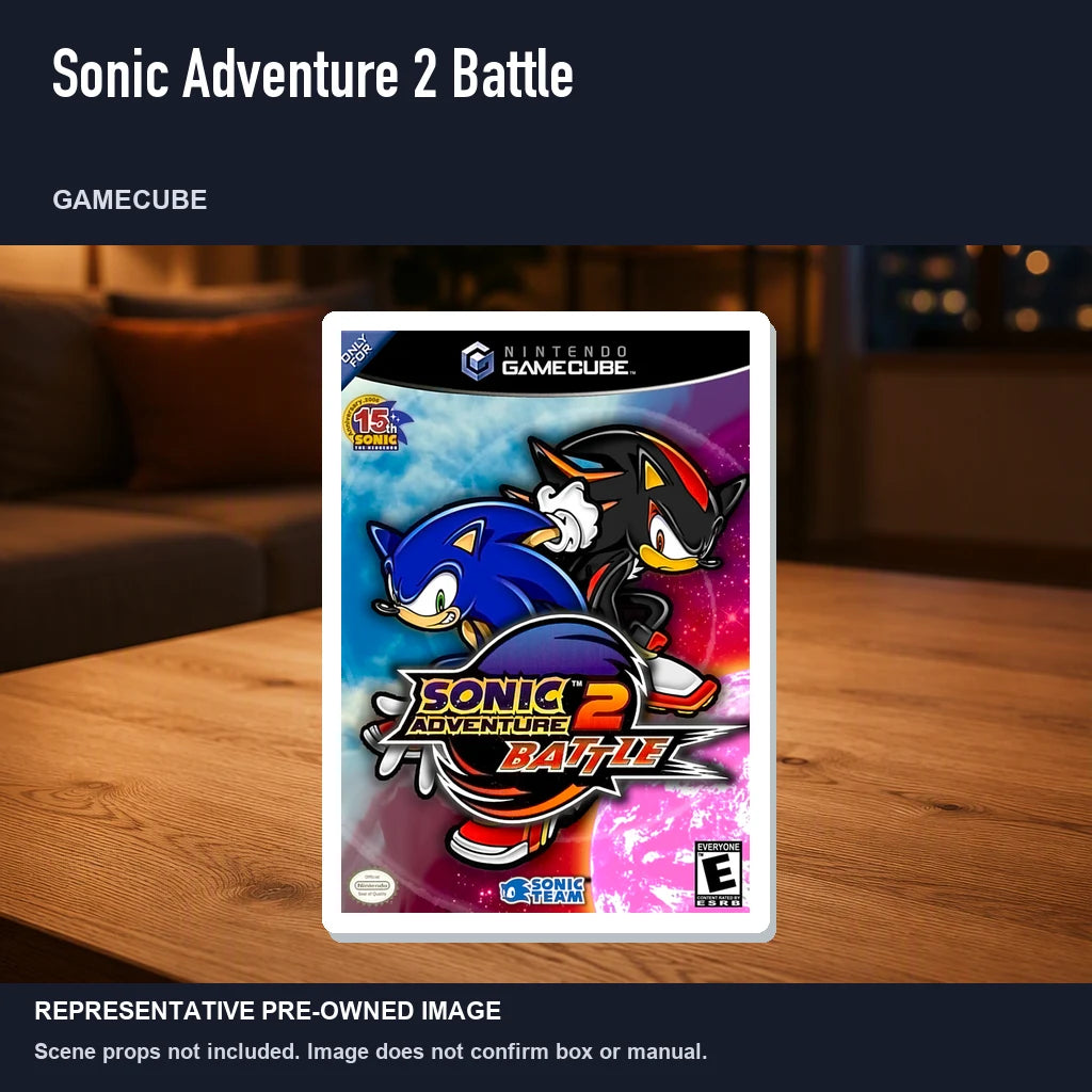 Representative pre-owned Sonic Adventure 2 Battle (GameCube), product image in a styled room scene.