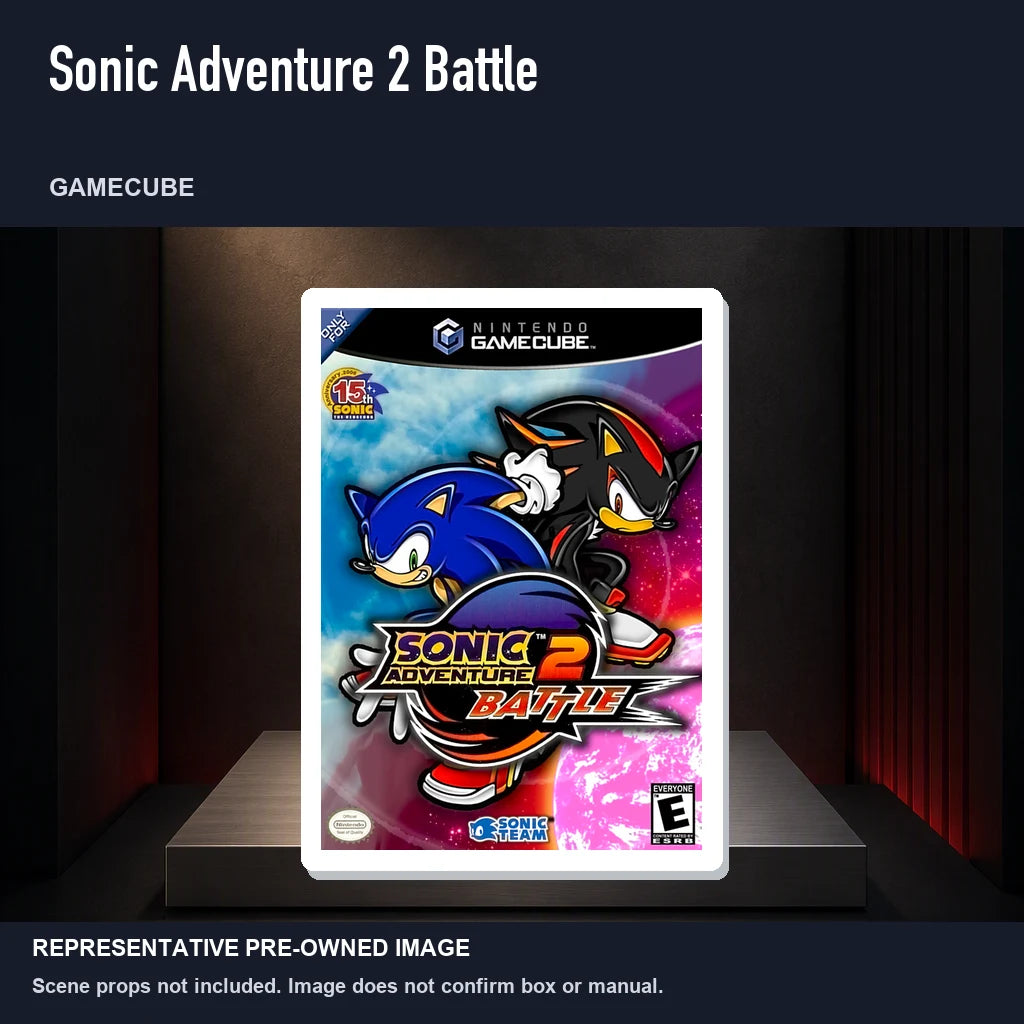 Representative pre-owned Sonic Adventure 2 Battle (GameCube), product image on a display panel.