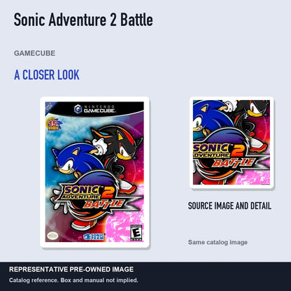 Representative pre-owned Sonic Adventure 2 Battle (GameCube), full image with detail inset.