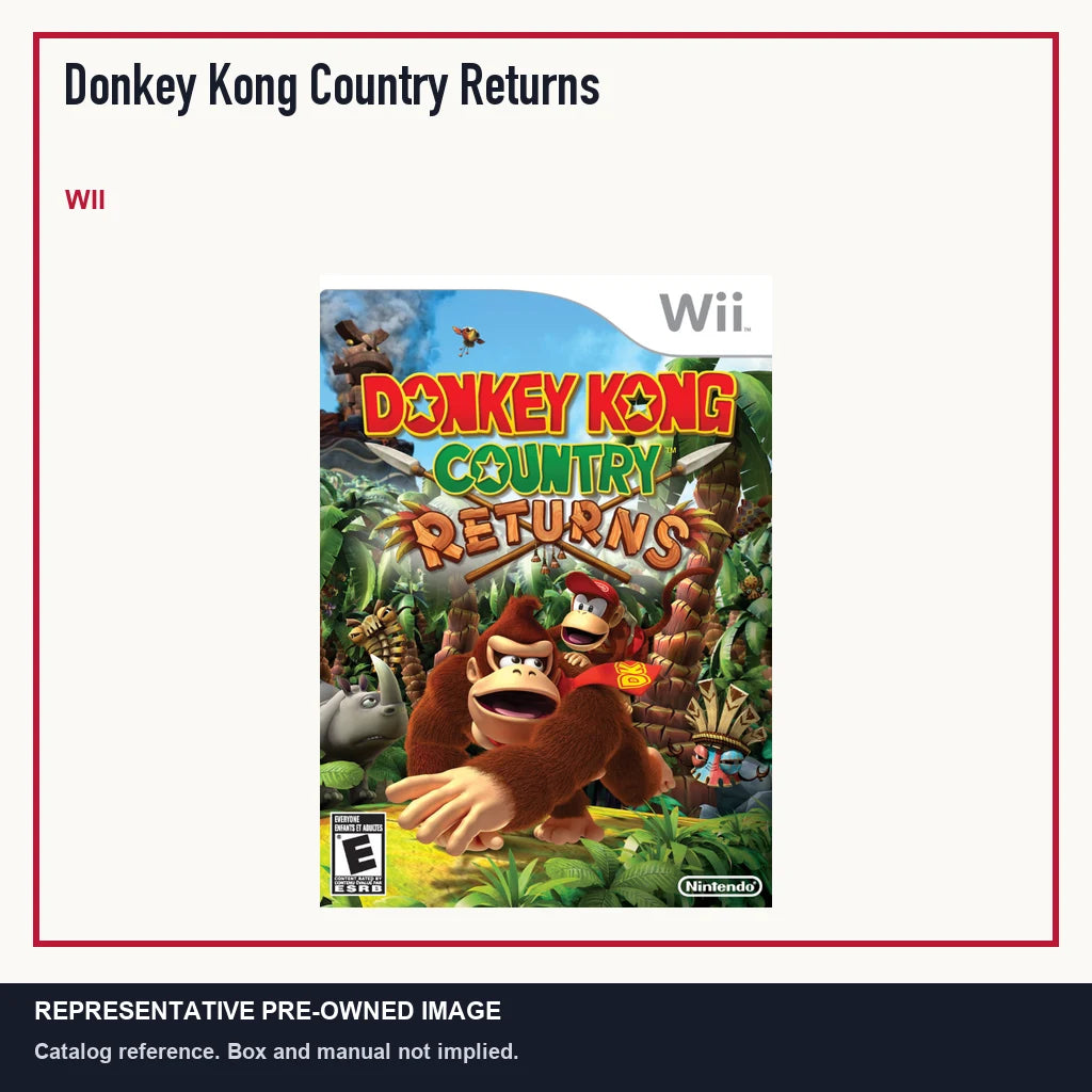 Representative pre-owned Donkey Kong Country Returns (Wii), minimal product layout.