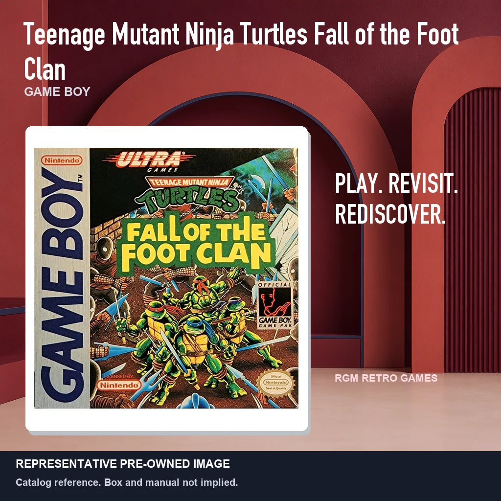 Representative pre-owned Teenage Mutant Ninja Turtles Fall of the Foot Clan (Game Boy), red retro product layout.