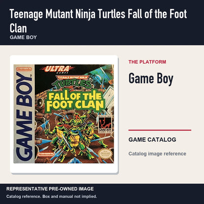 Representative pre-owned Teenage Mutant Ninja Turtles Fall of the Foot Clan (Game Boy), platform product layout.