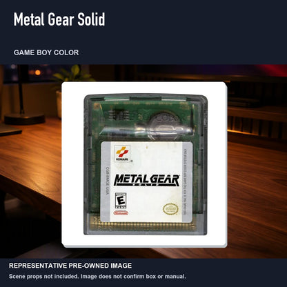 Representative pre-owned Metal Gear Solid (Game Boy Color), product image in a styled desk scene.