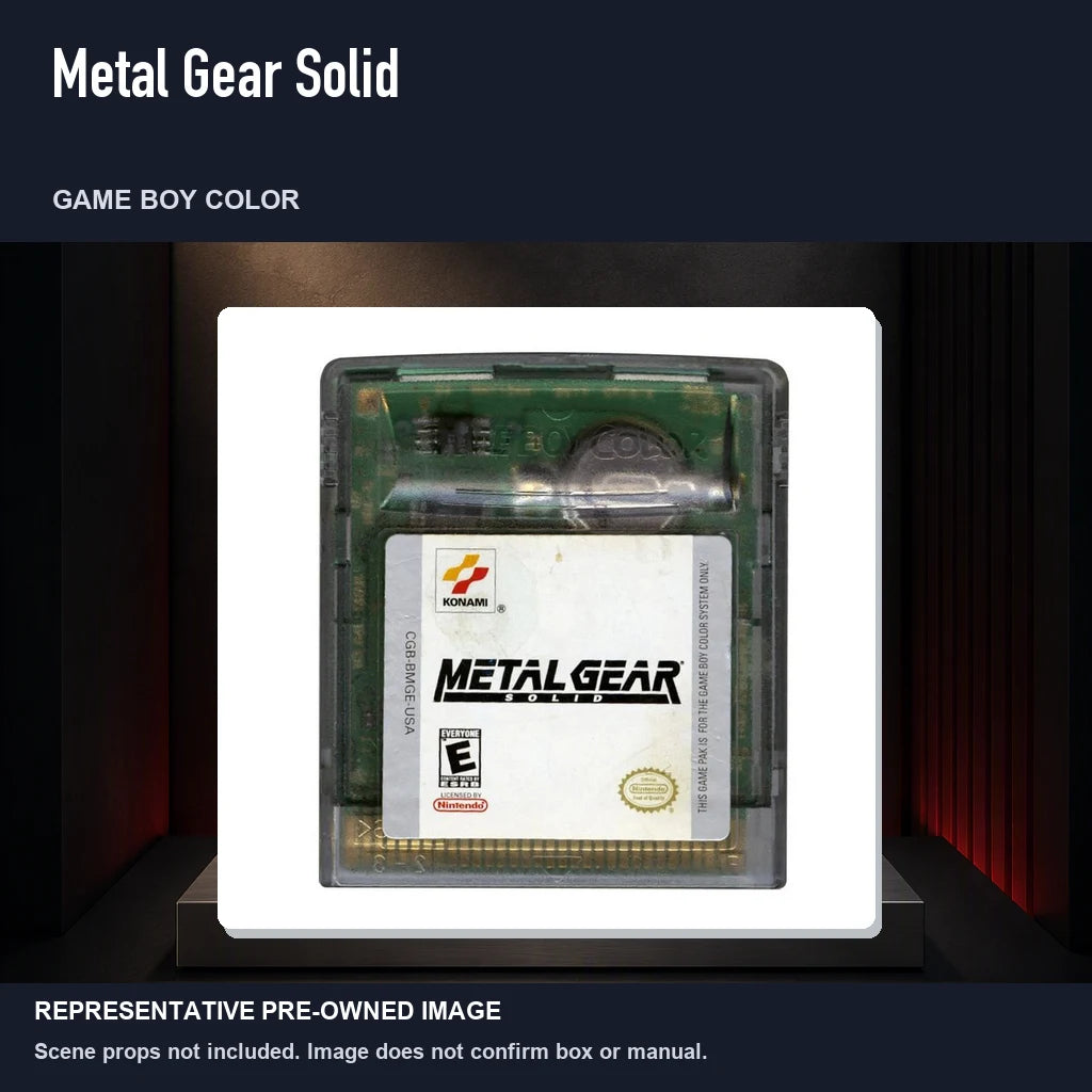 Representative pre-owned Metal Gear Solid (Game Boy Color), product image on a display panel.