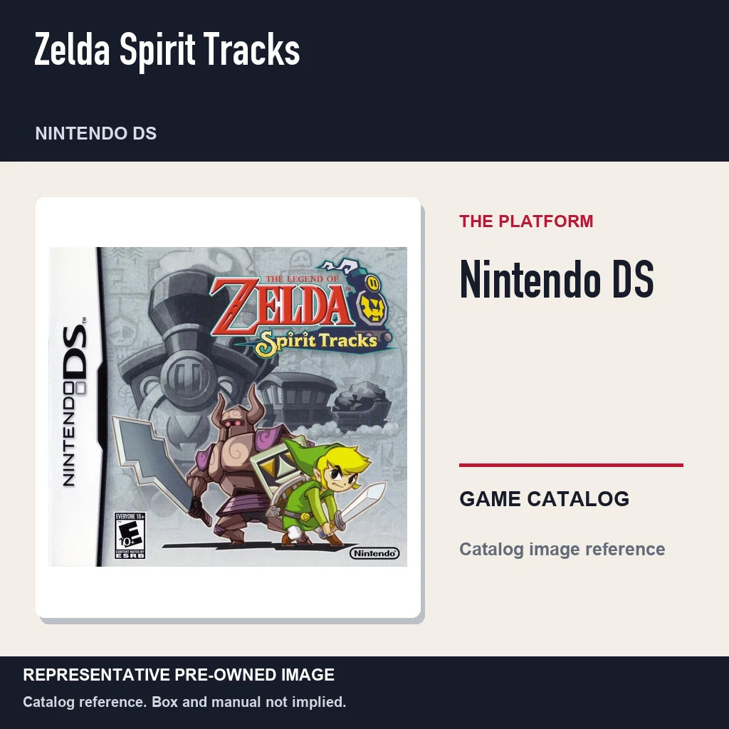 Representative pre-owned Zelda Spirit Tracks (Nintendo DS), platform product layout.