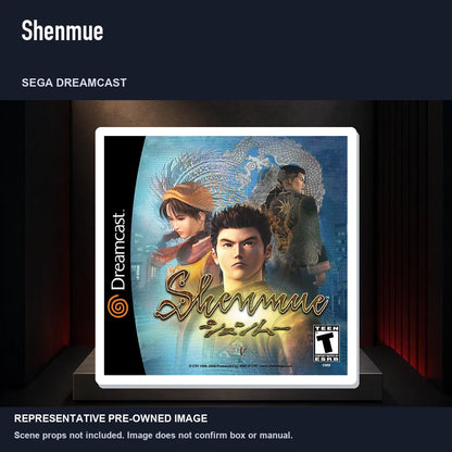 Representative pre-owned Shenmue (Sega Dreamcast), product image on a display panel.