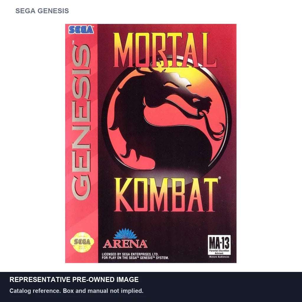 Representative pre-owned Mortal Kombat (Sega Genesis), white product reference.