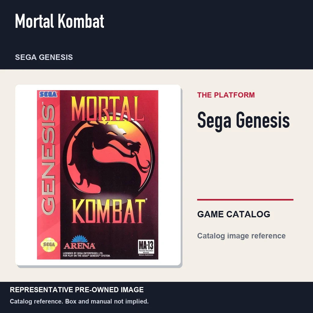 Representative pre-owned Mortal Kombat (Sega Genesis), platform product layout.