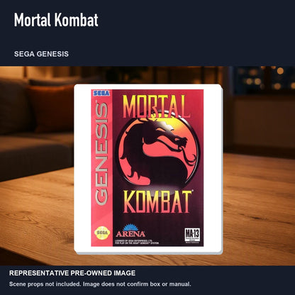 Representative pre-owned Mortal Kombat (Sega Genesis), product image in a styled room scene.