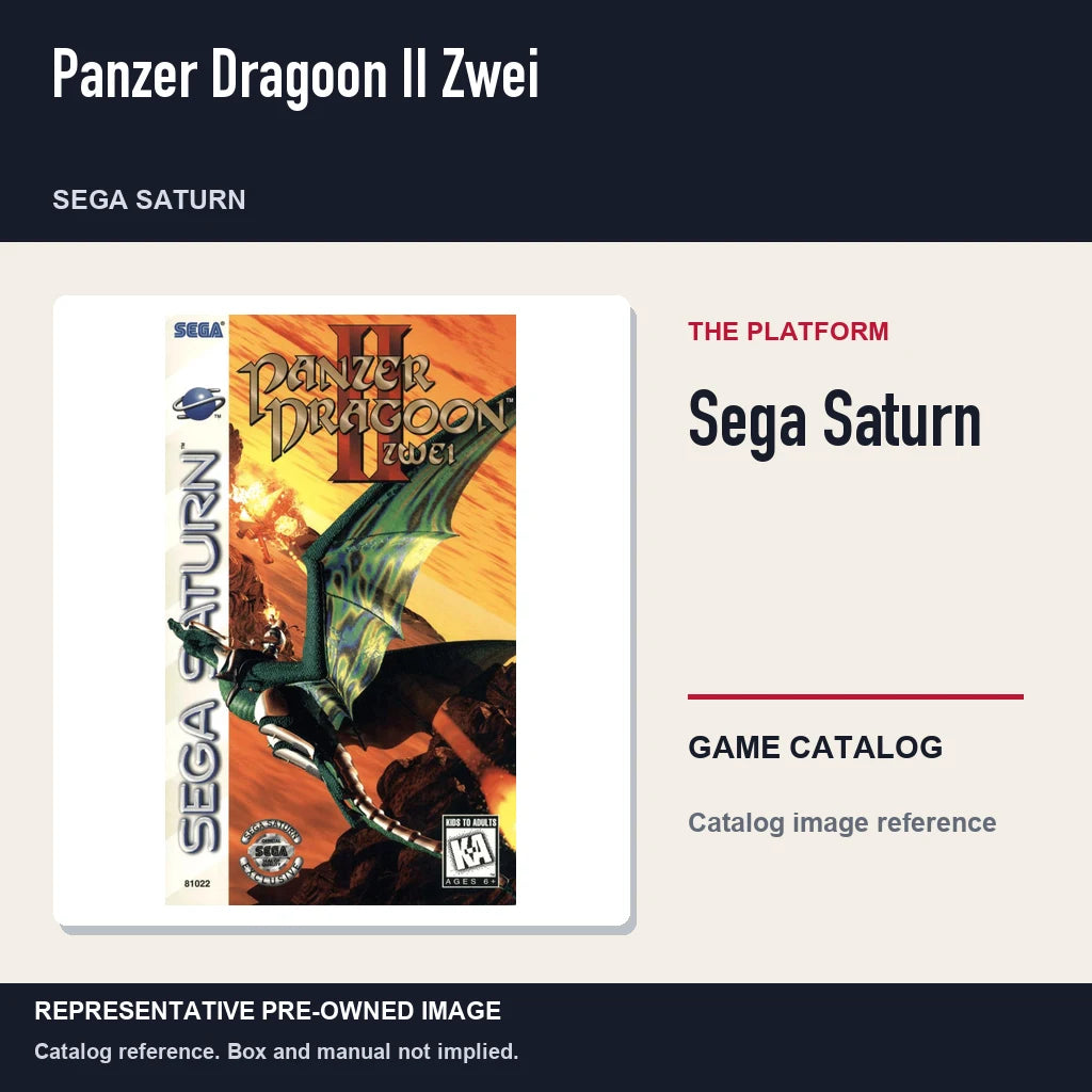 Representative pre-owned Panzer Dragoon II Zwei (Sega Saturn), platform product layout.